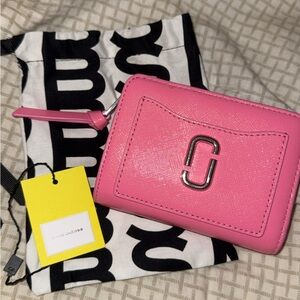 Marc Jacobs Vibrant Pink Wallet with Silver Accent
